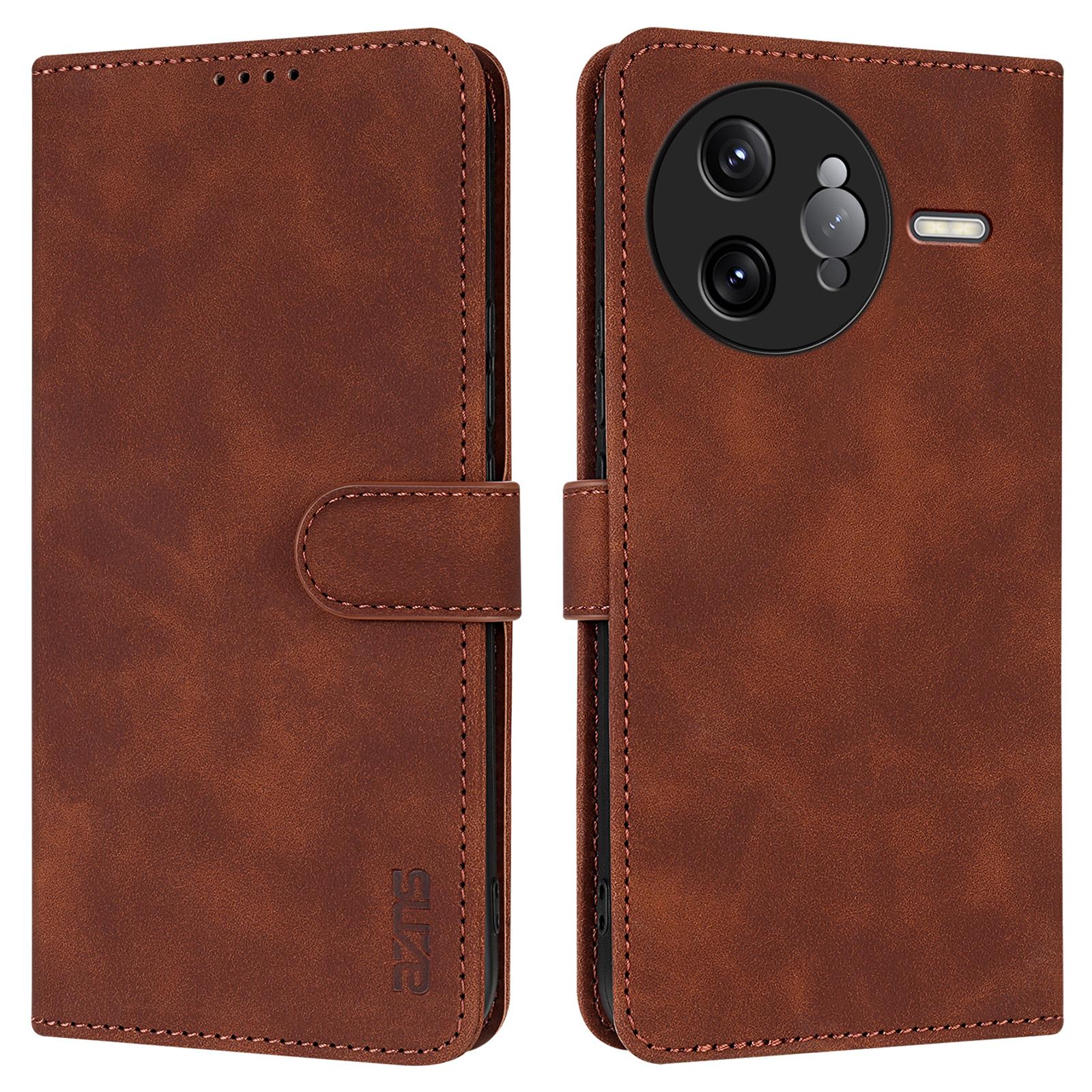 

AZNS Чехол-кошелек из ПУ кожи для Xiaomi Poco F7 Ultra 5G/Redmi K80 Pro 5G Brown