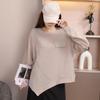 DIMANAF 2025 Autumn Pullover T-shirt Women Zipper Asymmetrical Full Sleeve Loose White Black