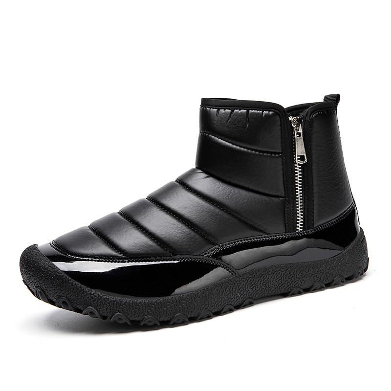 Kids Shoes Mens Winter Snow Boots With Dual Side Zippers Warm Thick Lined Rubber Sole Slip-Resistant Casual Outdoor Shoes