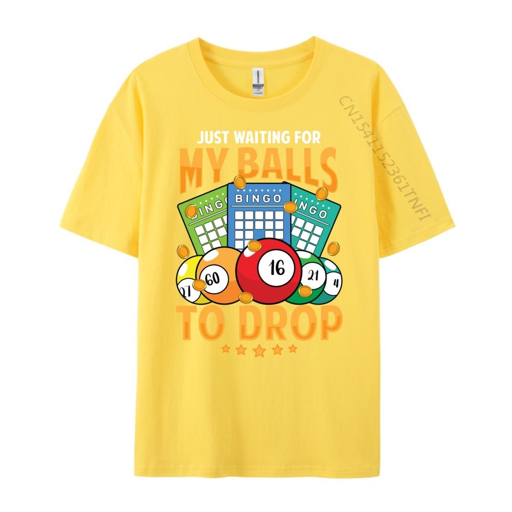 Waiting For My Balls To Drop Bingo Player Grandma Mens Graphic Tshirts Funny T Shirts Cool Fashion Tees