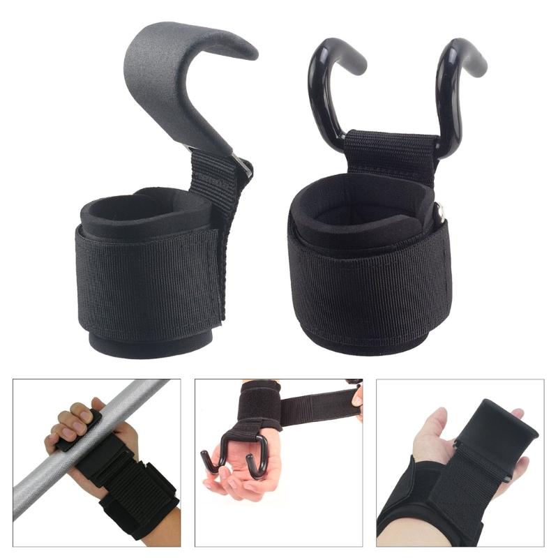 Weight Lifting Hook Grips With Wrist Wraps Heavy Duty Weightlifting Hook with Padded Handle Workout Strap Easy to Use
