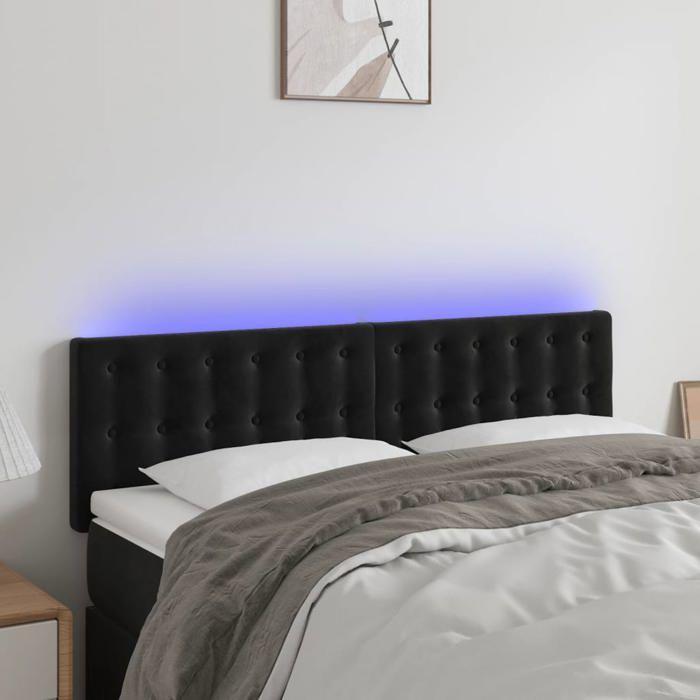 VidaXL LED Headboard Bedroom Furniture Double Bed Accessory Head of Bed Frame Interior Black 3122096