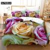 Luxury Rose Queen Bedding Set Duvet Cover Set Bedding Comforter Bedding Sets Bed Linen King Size Duvet Cover Bedding Set