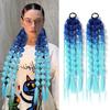 European Style Gradient Lantern Bubble Ponytail: Fashionable Women's Long Hand-woven Braid