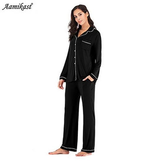

Women s 2025 Spring/Summer Modal Pajama Set - Long Sleeve Cardigan, Two-Piece Homewear Medium