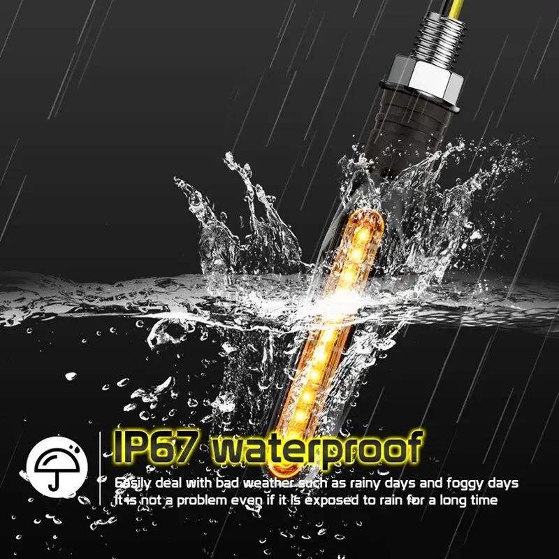 Motorcycle LED Turn Signals Light Amber Flasher Flowing Water Built Relay 12LED Turn Signal Lamp Motorcycle Flashing Lights