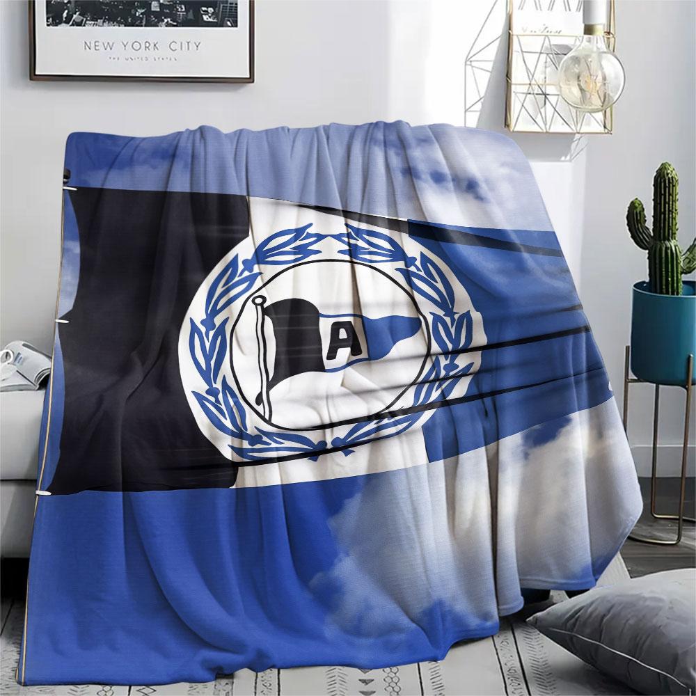 DSC Arminia Bielefeld Printed Flannel Blanket, Soft Throw for Bedroom Sofa, Washable,soccer Fan Merchandise, Great Gift.