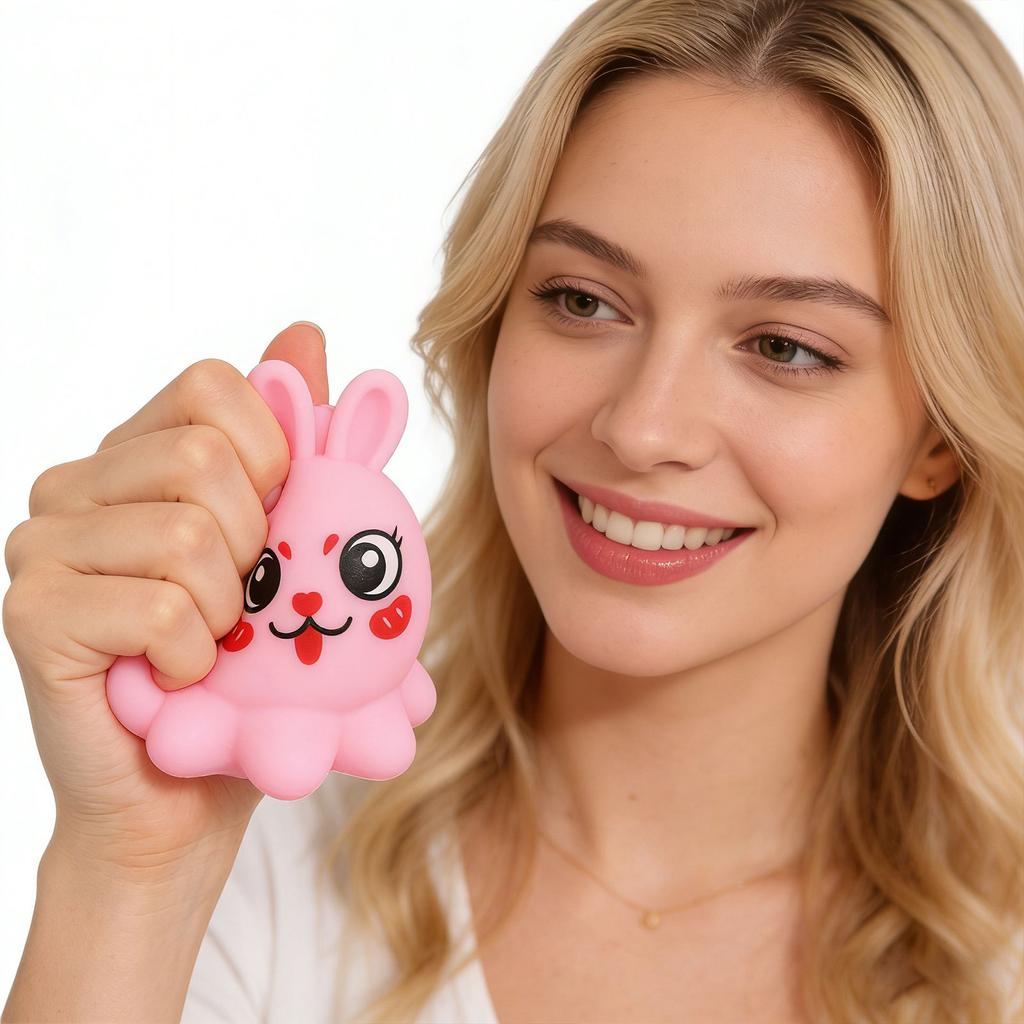 Dumpling Squishy Stress Toy Easter Figure Glitter Filled Rabbit Squeezable Stresses Hand Toys For Kids Adults Squish Dumplings
