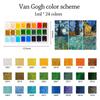 Pigmentos de Acuarela de Plástico 24 Colores Acuarela Sólida Pigmento Sólido Portátil Amigable para Principiantes