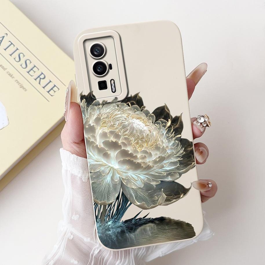 For Xiaomi Poco F5 Pro Case Luxury Marble Flower Girls Soft Candy Silicone Lens Protective Cover For Xiaomi Poco F5 F5Pro Fundas