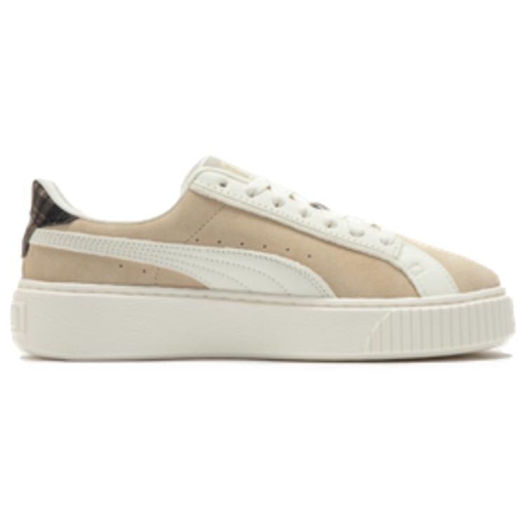 Puma Suede Platform Retro Casual Shock Absorbing Durable Low Top Sneakers Women Sneakers Almond 395228-02