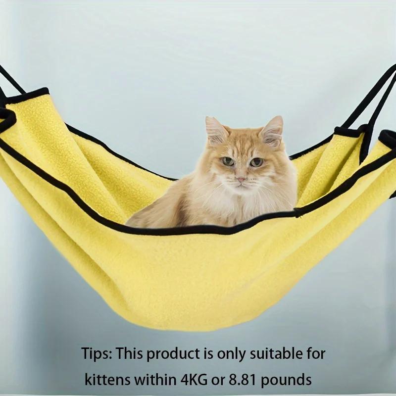1pc Cat Hammock Bed, Damp Proof Cat Sleeping Bed Hanging Swing All Seasons Cat Hammock For Small Pets With Easy Install Hooks