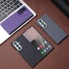 Business magnetický kryt s texturou uhlíkových vláken pro Samsung Z Fold 7 6 5 4 3 Bezdrátové nabíjení PC kryt s ochrannou fólií na displej