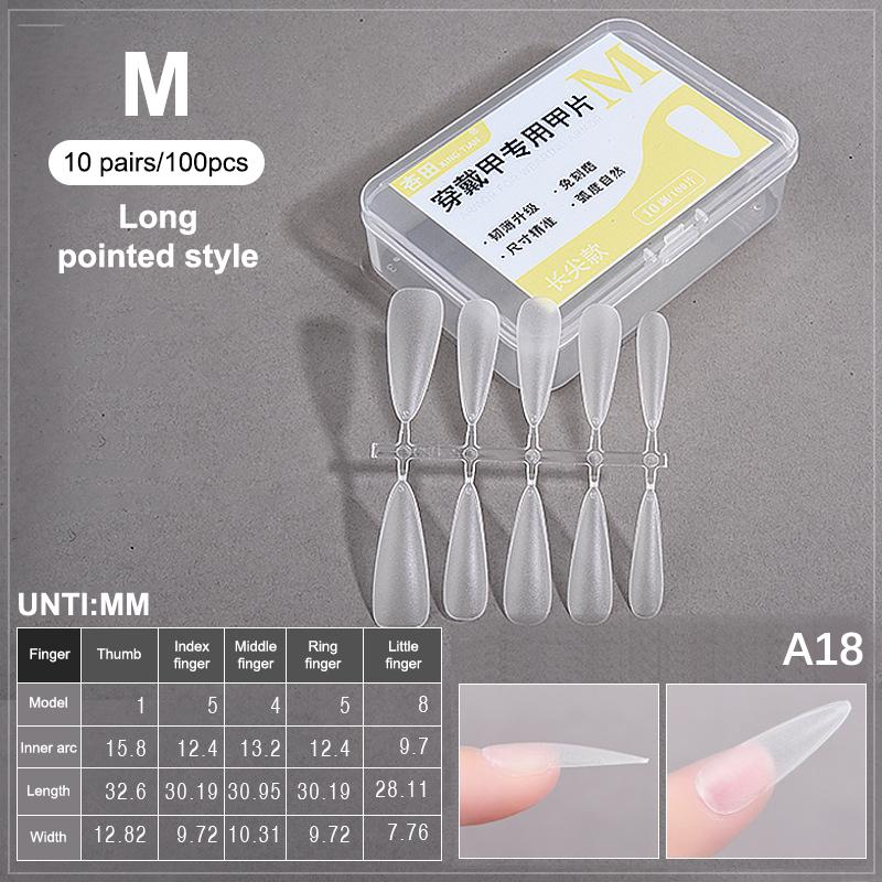 100PCS/Box Fake Nail Tips Medium Design Matte Finish False Nails Manicure Tool Extension Press On Nails