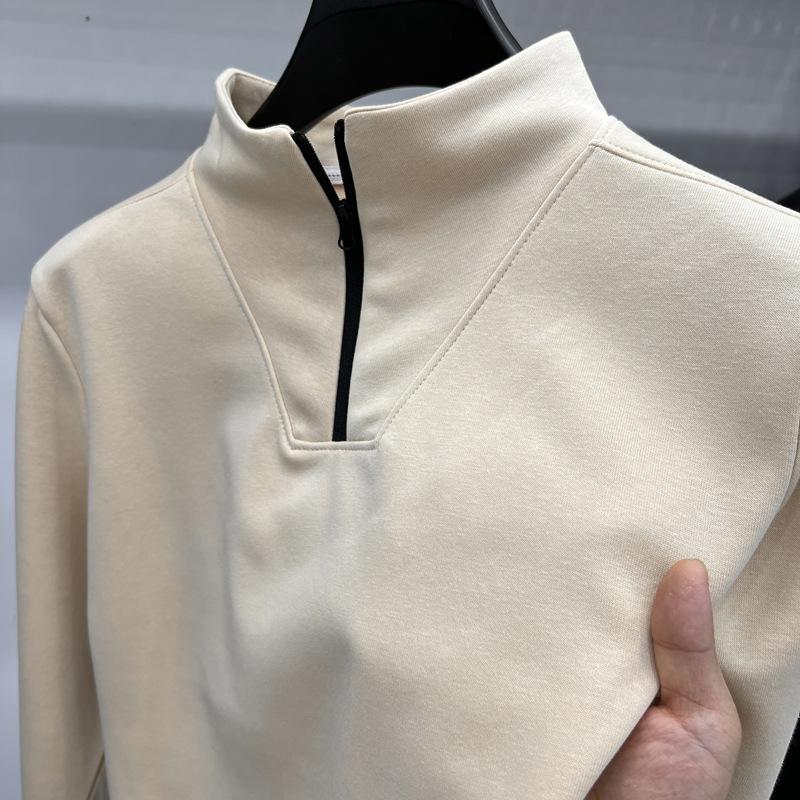 

Мужской свитшот однотонный с половиной молнии, мужская куртка с длинным рукавом на молнии, базовая рубашка 5XL