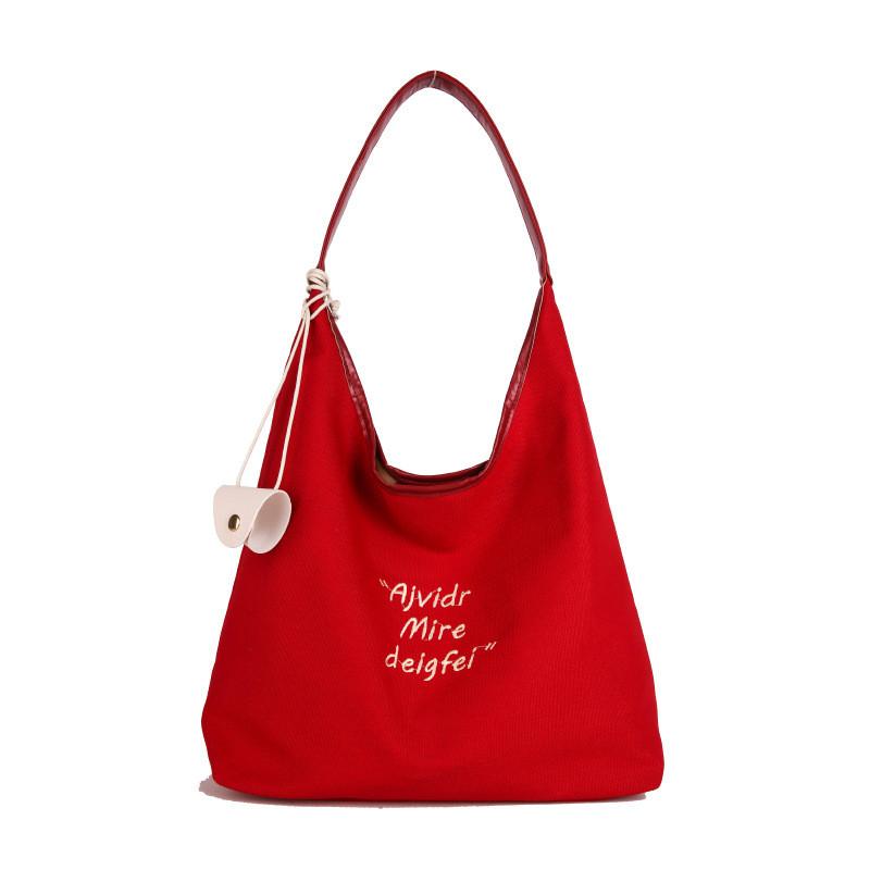 Womens Canvas Tote Bag Large Capacity With Printed Design Soft Material For Street Fashion Daily Carry