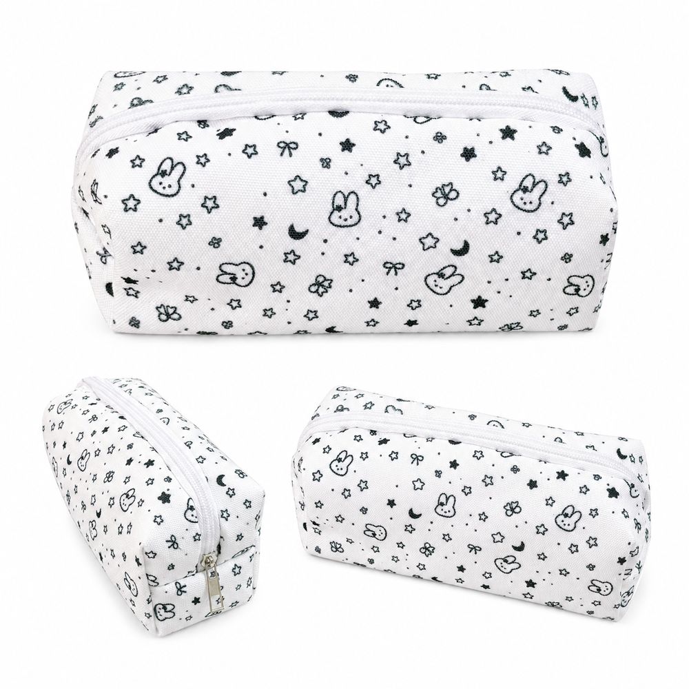 Zipper Closure Pen Pouch Cartoon Bunny Pencil Pouch Cute Zipper Pencil Case School Supplies