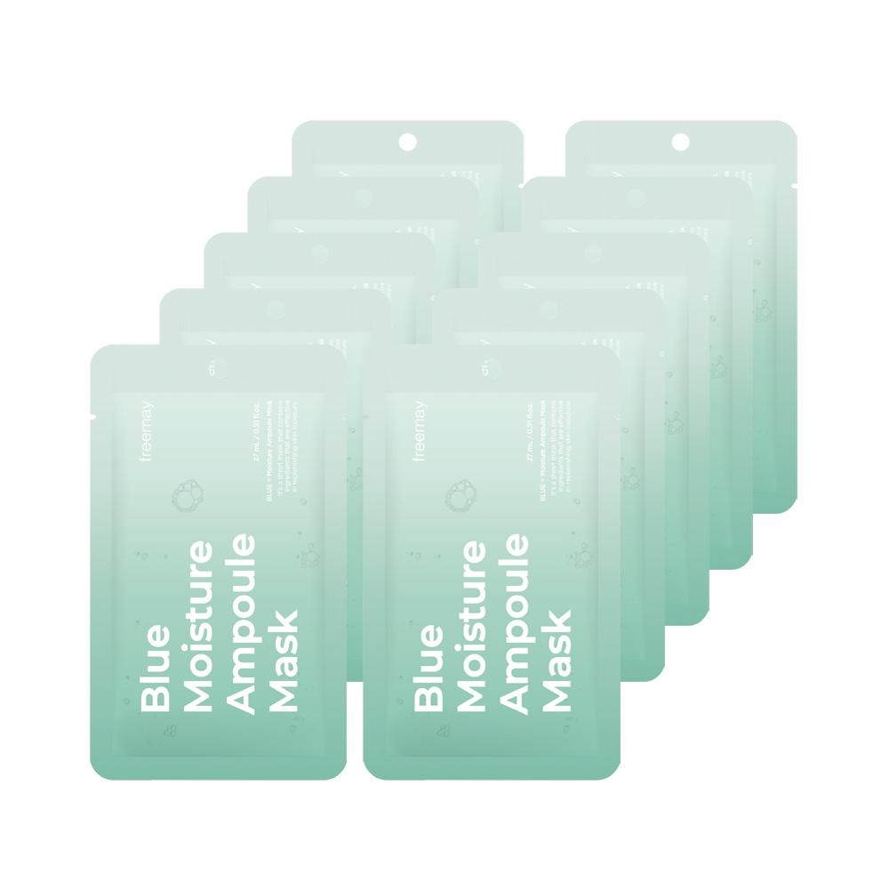 Primay [8 Ply Hyalurone Deep Moisturizing] Primay Blue Moisture Ampoule Mask 10 Sheets