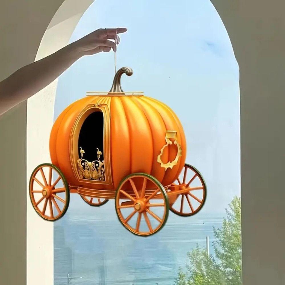 6pcs Acrylic Pumpkin Carriage Halloween Pendant Creative Christmas Keychain Car Pendant  Party