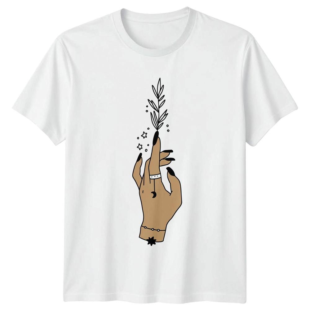 Mystical Hand Holding Olive Branch Unisexs TShirt Witchy Aesthetic S