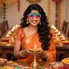 Indian Diwali Theme Decorative Paper Glasses, Lights Party Makeup And Dress Up Props