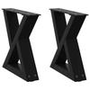 VidaXL Coffee Table Legs 2 Pieces Black 30 X (30-31,3) Cm Steel 4012676