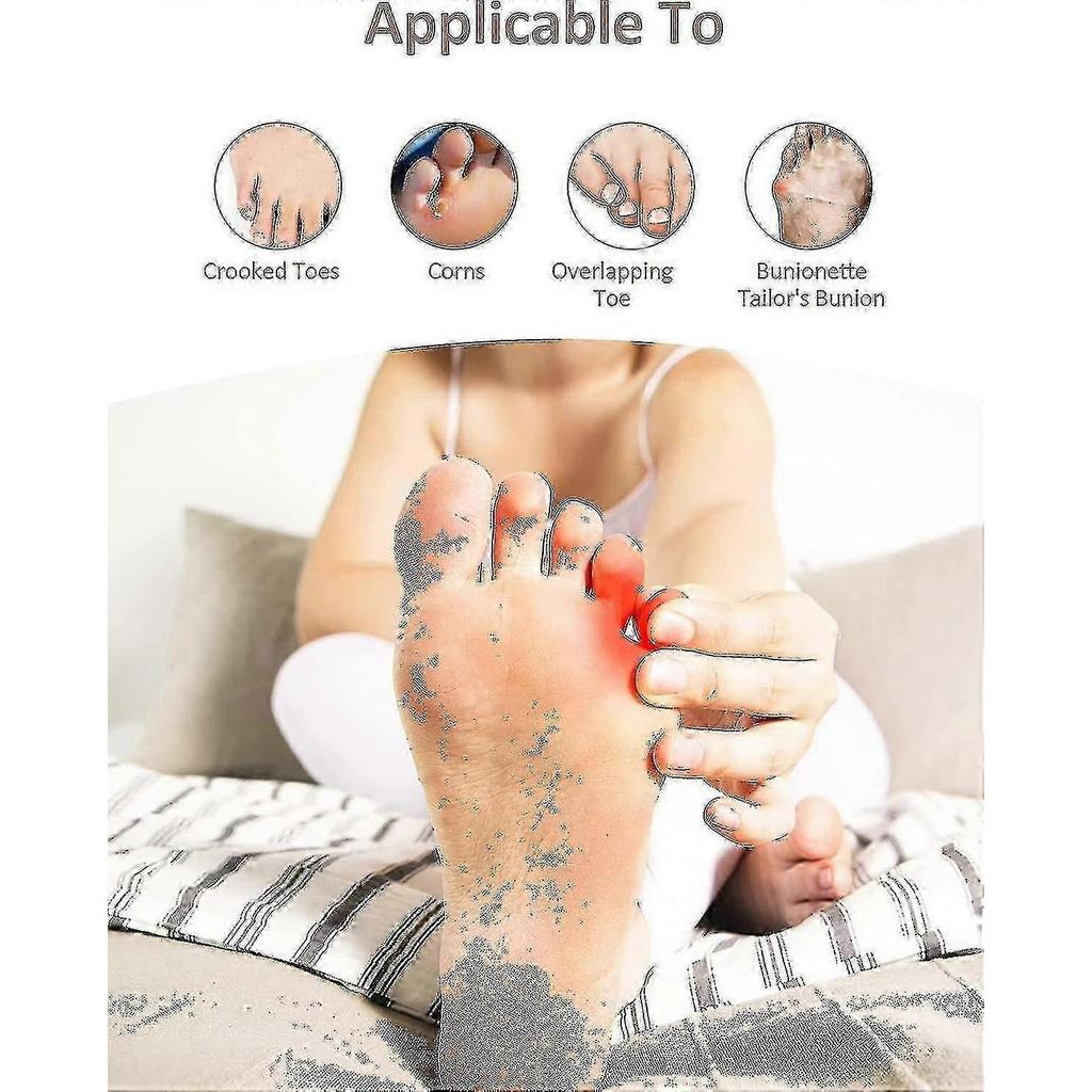 Tailors Bunion Corrector Pinky Toe Pain Relief Pad Soft Silicone Gel Bunion Pads With Anti-slip Strap, Little Toe Cushions Spacer Guard Bunionette Cor