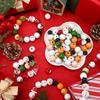 Christmas Snowman Wooden Beads Set DIY Xmas Tree Hanging Pendants Winter Santa Ornaments Creative Handmade Wood Loose Bead Decor