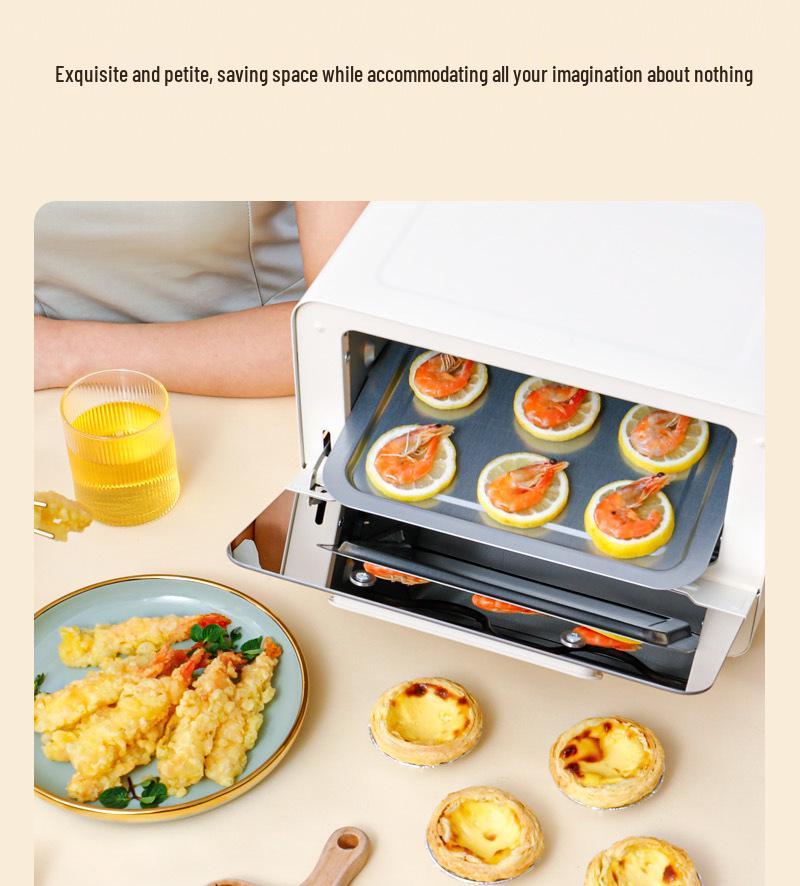 12L Multifunctional Mini Electric Oven with Mirror Finish