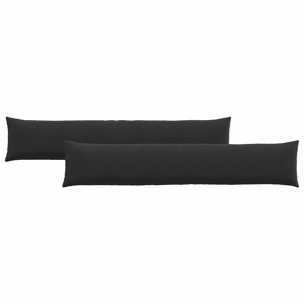 Sofa Cushions 2 Pcs Black 200 X 40 Cm Cord Fabric