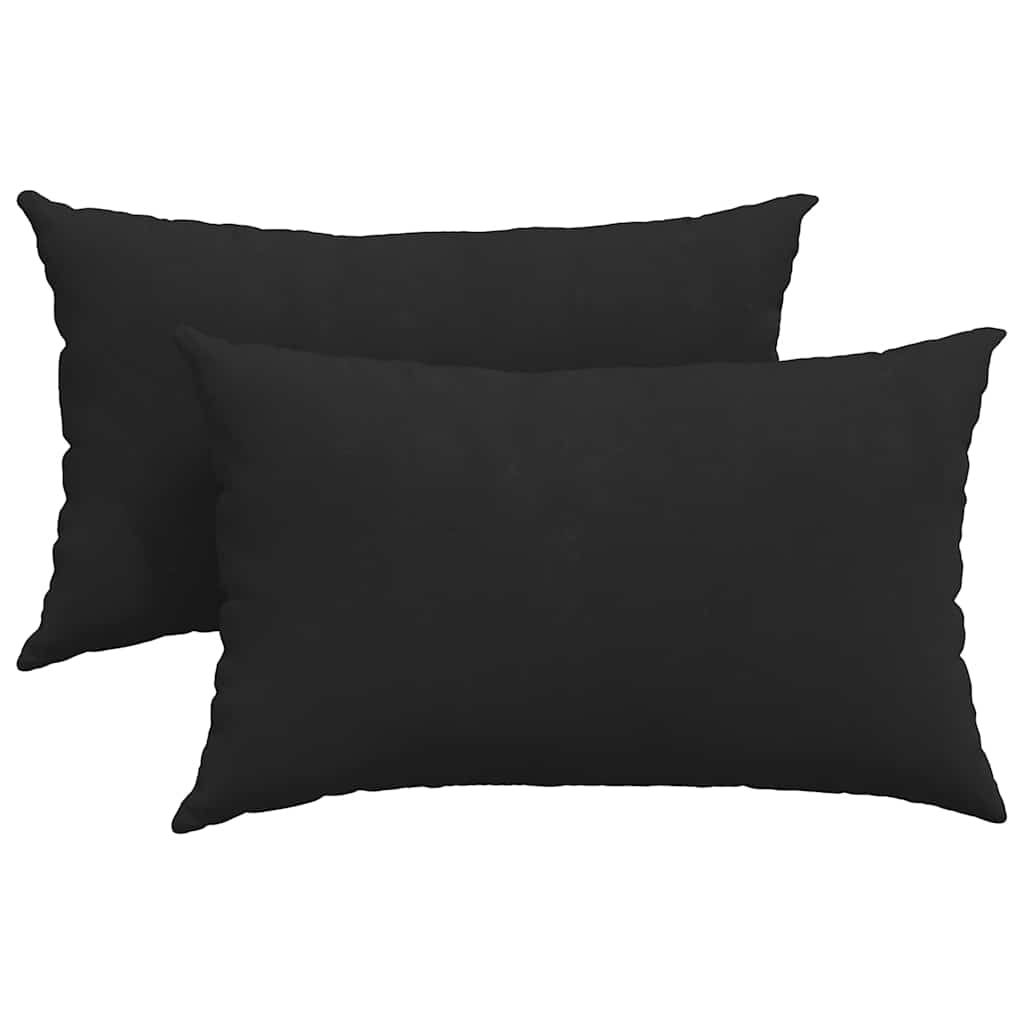 Sofa Cushions 2 Pieces Black 50 X 30 Cm Fabric