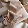 Simple style autumn and winter monochrome lengthened warm knitted soft waxy skin-friendly wool scarf schoolgirl