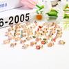 24 Pairs Mixed Color Clip-on Earrings Suitable for Non-perforated Ears Lovely Animals Flowers Heart Fruit Earrings Set