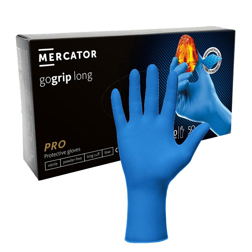 Nitrile Gloves Blue Mercator Gogrip Long 50 Pcs