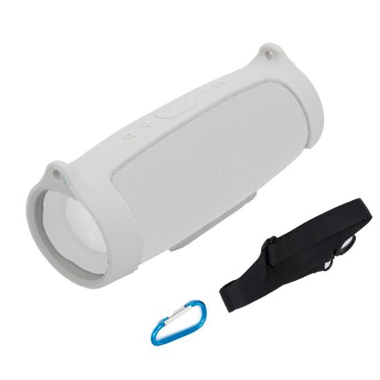 3Stk/Set Tragbare Drahtlose Silikon-Schutzhülle Bluetooth-kompatible Lautsprecherhülle mit Tragegurt Karabiner