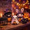 Halloween Patchwork-Set Friends Set, Tier DIY Nähen Machen 4 Farbechte Stoffe Entzückende Charaktere, Basteln für Anfänger Handgemachtes Geschenk Feiertag