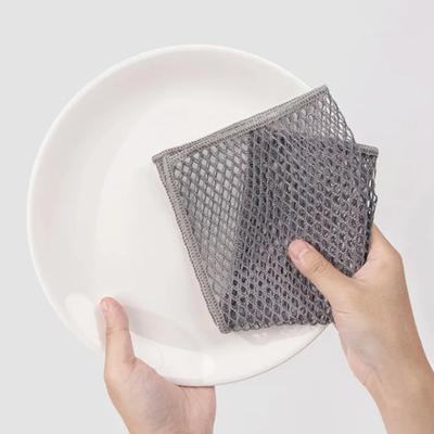 Mesh Dishcloth Oil Free Dishwashing Towel Can Replace Steel Wire Balls Scouring Pad Duster Cleaning Wiping Rags Kitchen Towels