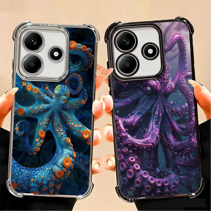 Ocean Octopus Marine Life Soft Phone Case For Xiaomi Poco X7 X8 Pro Max X6 X5 X3 F8 Ultra F7 M8 M7 M5S Redmi 15C 15A 15 14C 13C