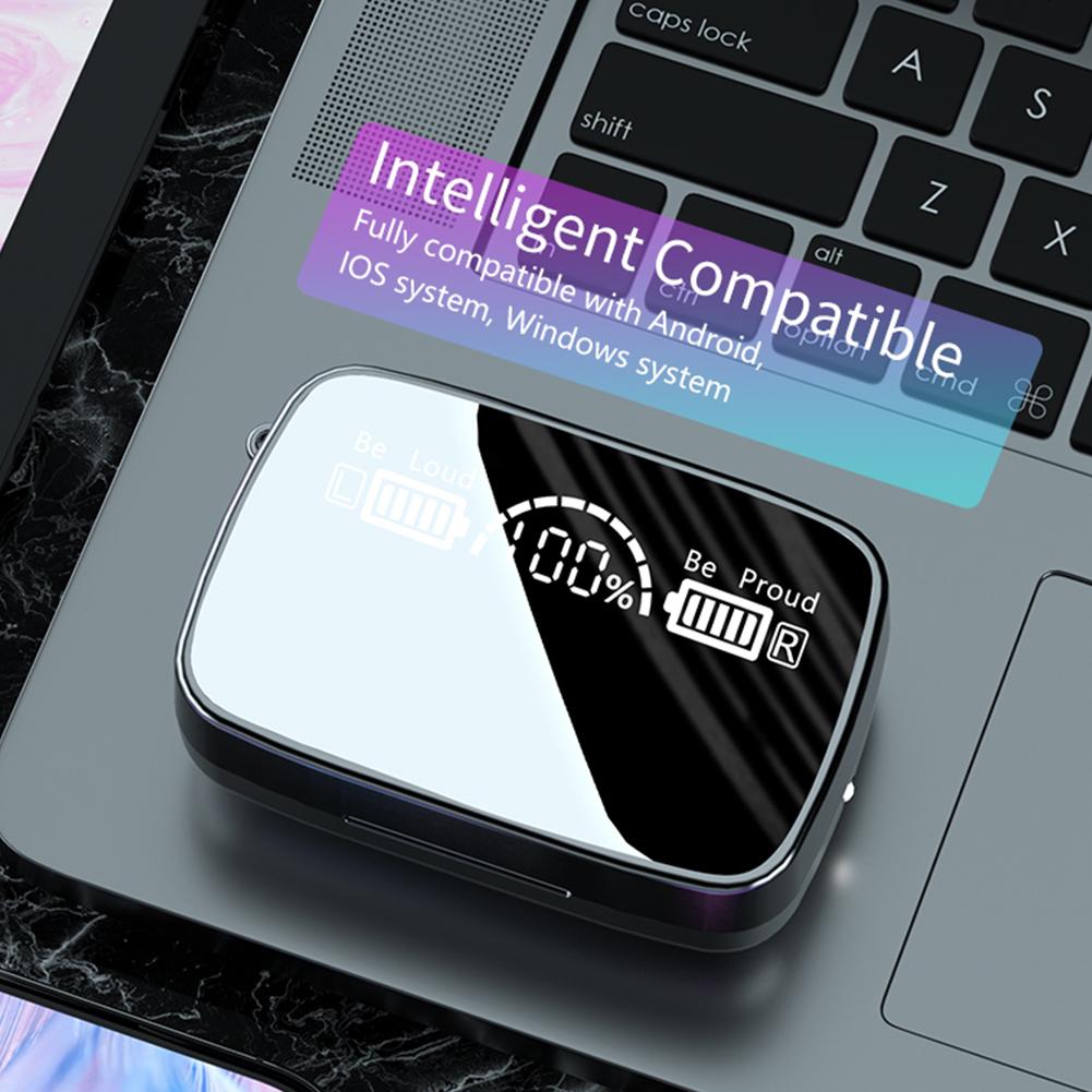 Waterproof Wireless Bluetooth Earphones with Mic 9D Stereo Headsets with Charging Case