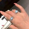 Zhuo Zhifan Lace Pink Bao S925 Silver Ring 6x8mm Pigeon Egg Style for Women