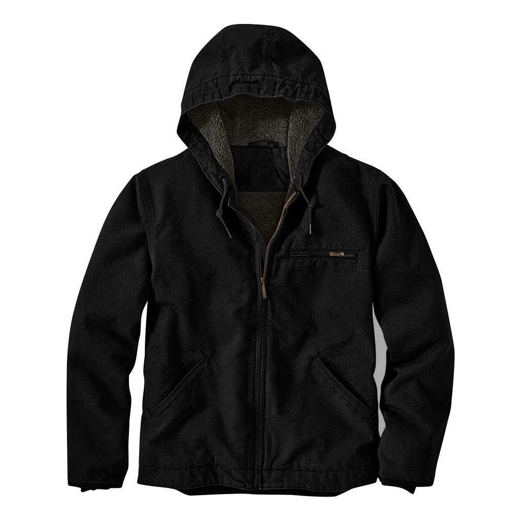 Men's Solid Color Zipper Pocket Hooded Sweatshirt Jacket Cardigan Men's Casual Jacket Cardigan