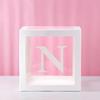 Clear Balloon Box with 26 White Letters for Birthday Party and Baby's First Birthday Decoration