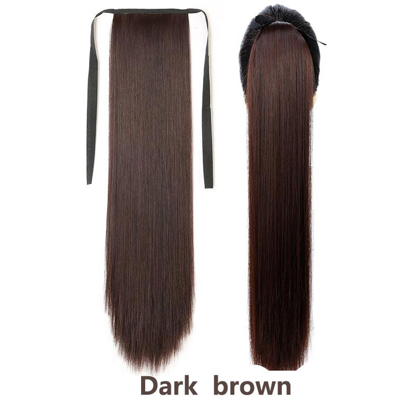 

Супер длинный прямой синтетический зажим для наращивания волос, парик с хвостиком 65cm