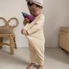 2025 Autumn Korean Baby Solid Color Long Sleeve Bodysuit Romper with Newborn Diaper Cover