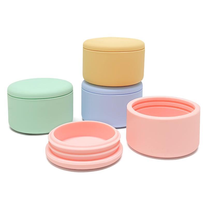 Portable Silicone Mini Travel Jars With Lid For Cosmetic Face Body Hand Cream Jewelry Powder Storage