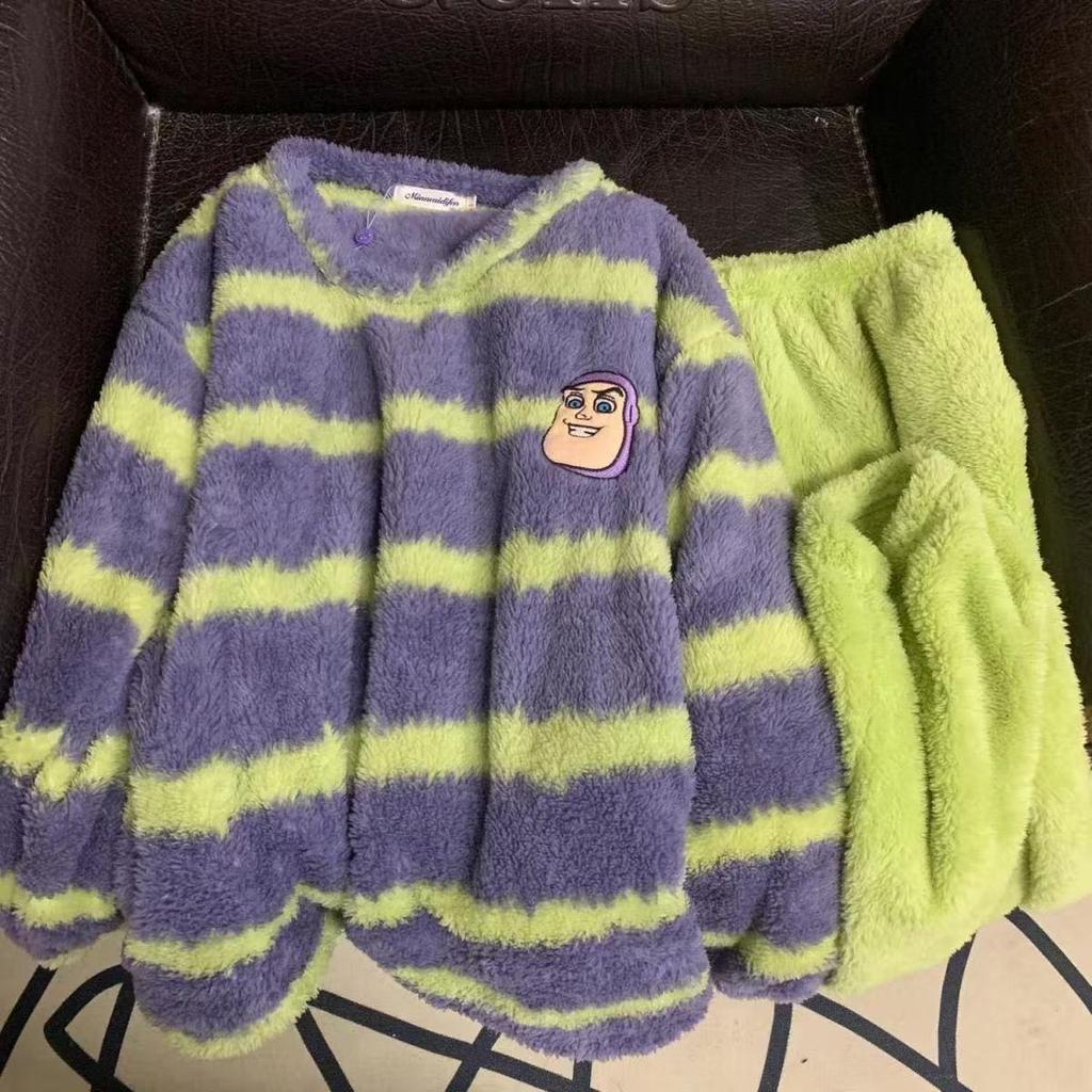 Women's Thickened Flannel Coral Fleece Pajamas - Warm Homewear Set for Autumn & Winter