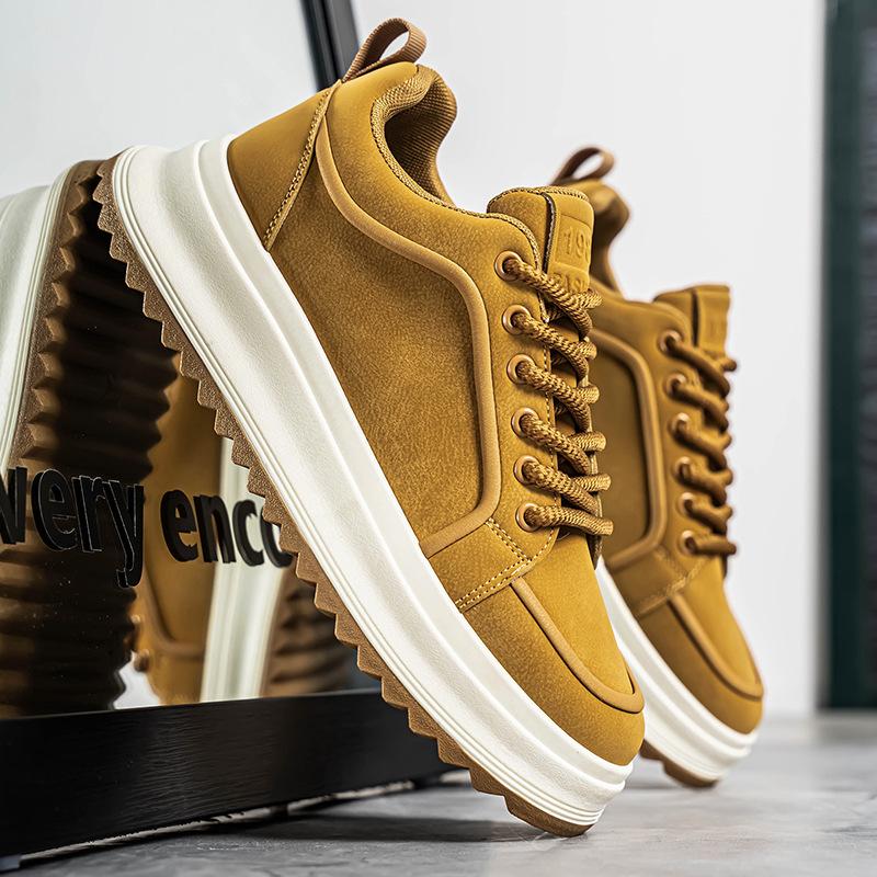 Mens Casual Platform Shoes Spring New Fashion Comfort Round-toe Soft Sole Chunky Sneakers Outdoor Trendy Versatile Sports Shoes
