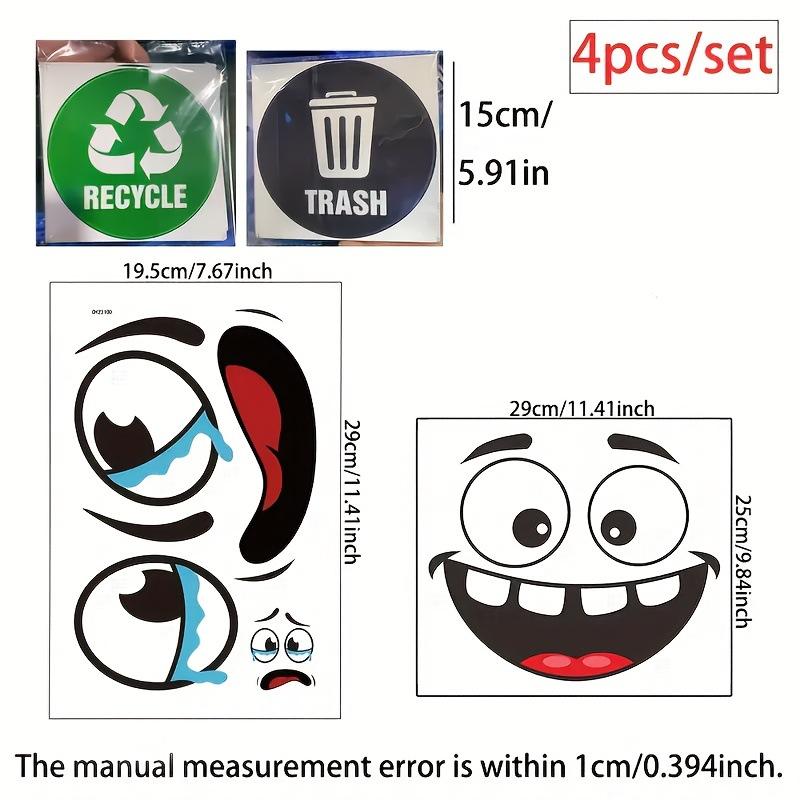 Cartoon Face Stickers Per, Removable, for Trash Cans, Walls, Toilet Decorations, Refrigerator Glossy Surfaces, Covering Unsightly Surfaces