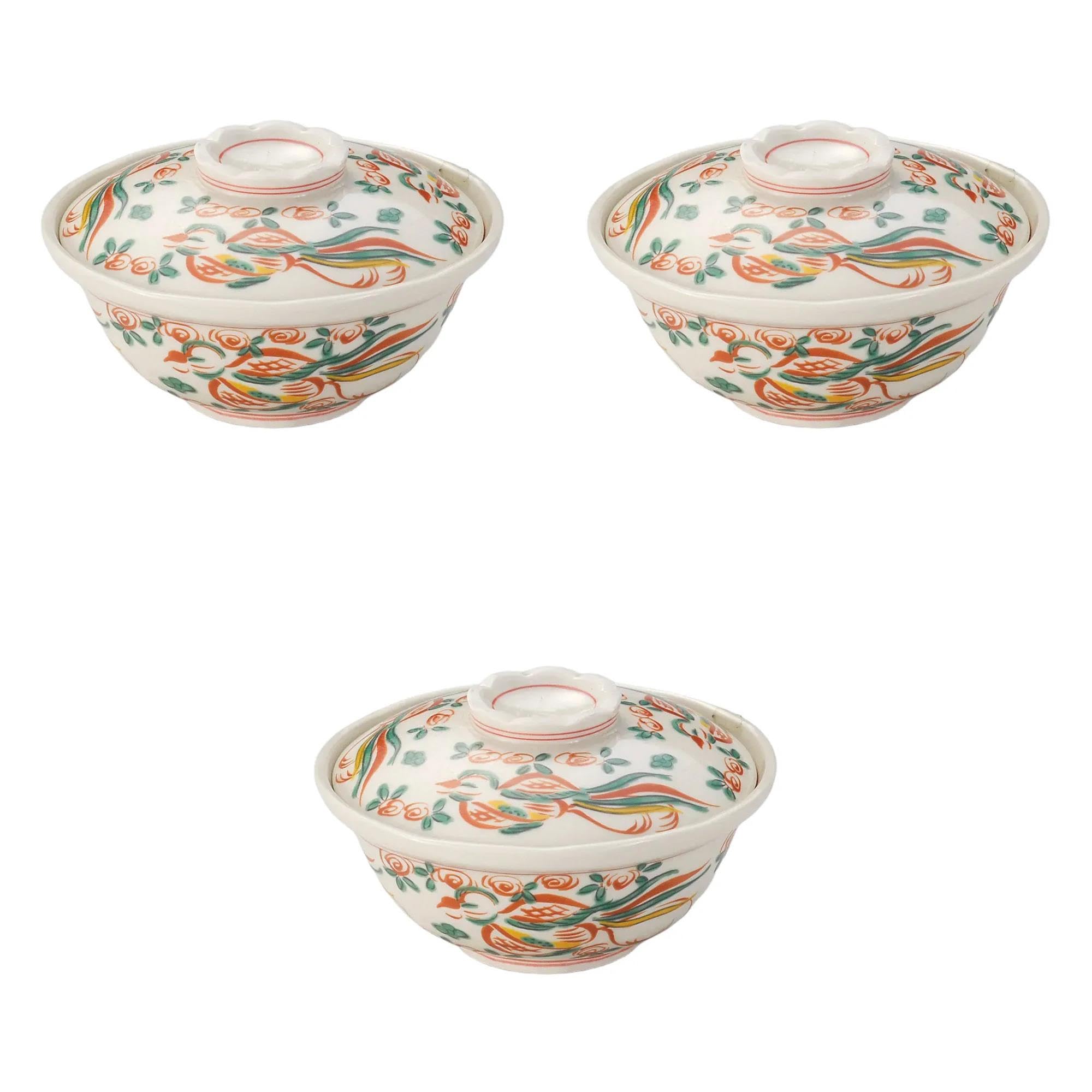 

Set of 3 Phoenix Lidded Containers x Flat Lidded Arita Ware Setomonohonpo [14 7cm]