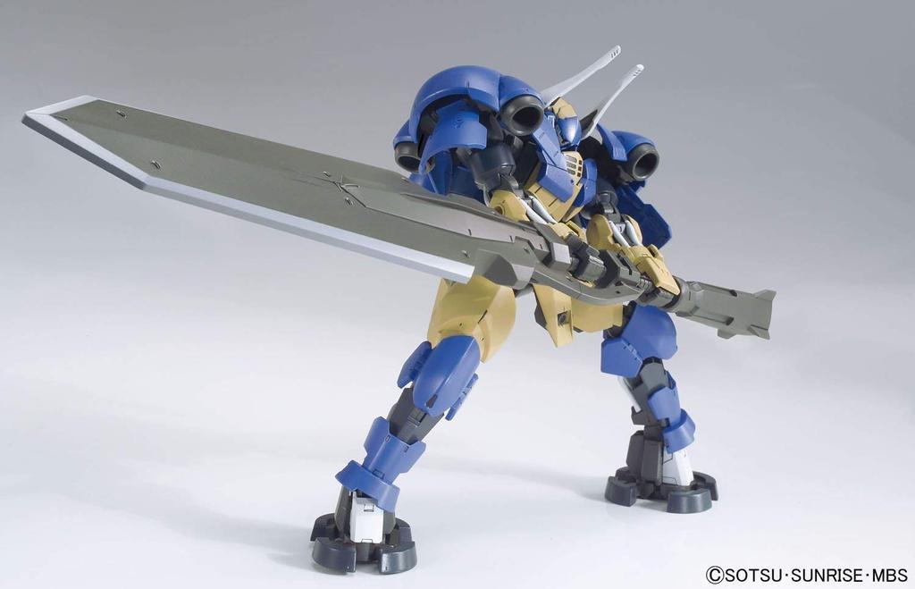 Plastikový model HG Mobile Suit Gundam Orphans Helmwige Linker v měřítku 1/144, barevně kódovaný.